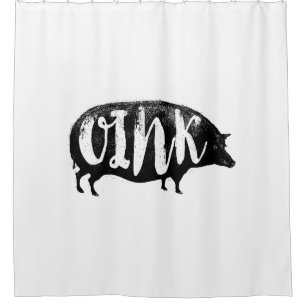 OINK Funny Vintage Pig Shower Curtain