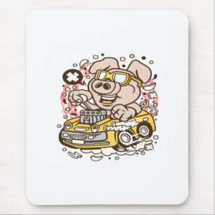 Oink Hotrod Mouse Pad