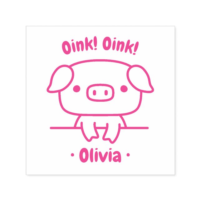 Oink Oink, Cute Little Pig, Girls Name Self-inking Stamp (Design)
