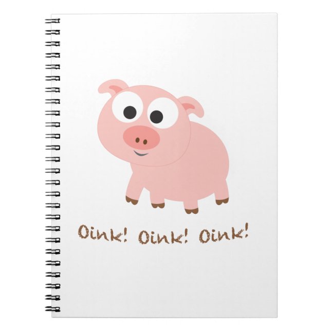 Oink! Oink! Oink! Spiral Notebook (Front)