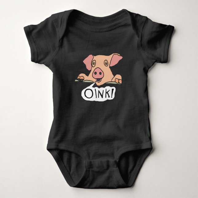 Oink Pig Baby Bodysuit (Front)