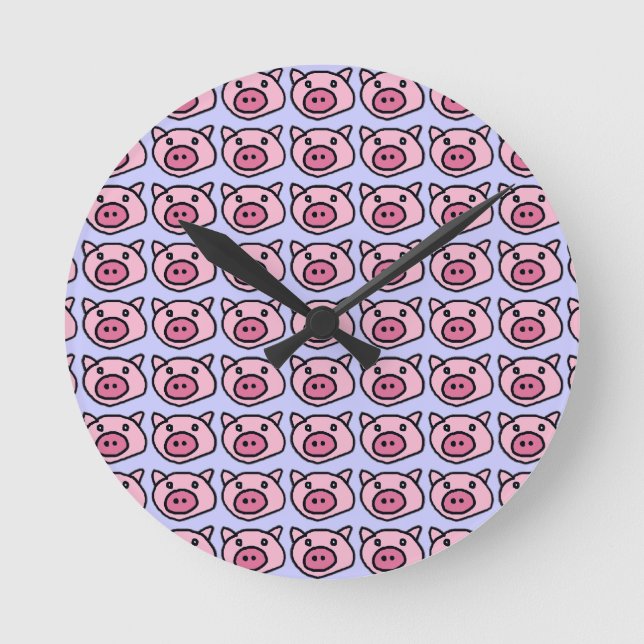 oink . pigs round clock (Front)