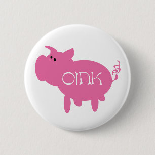 Oink Pink Pig Tshirts and Gifts 6 Cm Round Badge