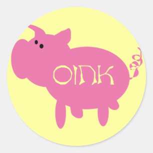 Oink Pink Pig Tshirts and Gifts Classic Round Sticker