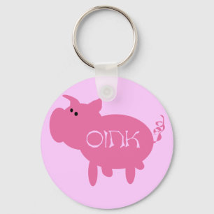 Oink Pink Pig Tshirts and Gifts Key Ring