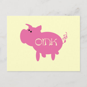 Oink Pink Pig Tshirts and Gifts Postcard