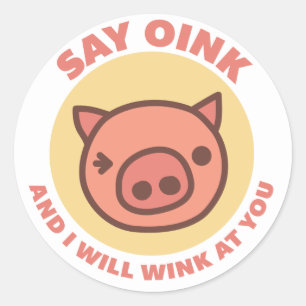 Oink the Piggy Classic Round Sticker