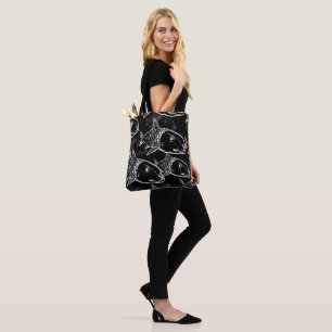 Oio - Hawaiian bonefish black and white print Tote Bag