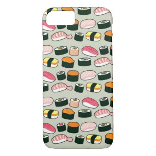 Oishii Sushi Fun Illustrations Pattern (Grey) Case-Mate iPhone Case