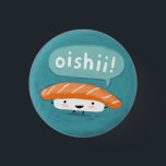 Oishii Sushi | Kawaii Salmon Sashimi Character 3 Cm Round Badge<br><div class="desc">Add some fun flair to your bag,  hat,  or jacket with this kawaii sushi lover’s pinback button. Oishii salmon sashimi character. Visit Jenn’s Doodle World for even more whimsical foodie products and assorted cute sushi pins. ©Jenn Inashvili</div>