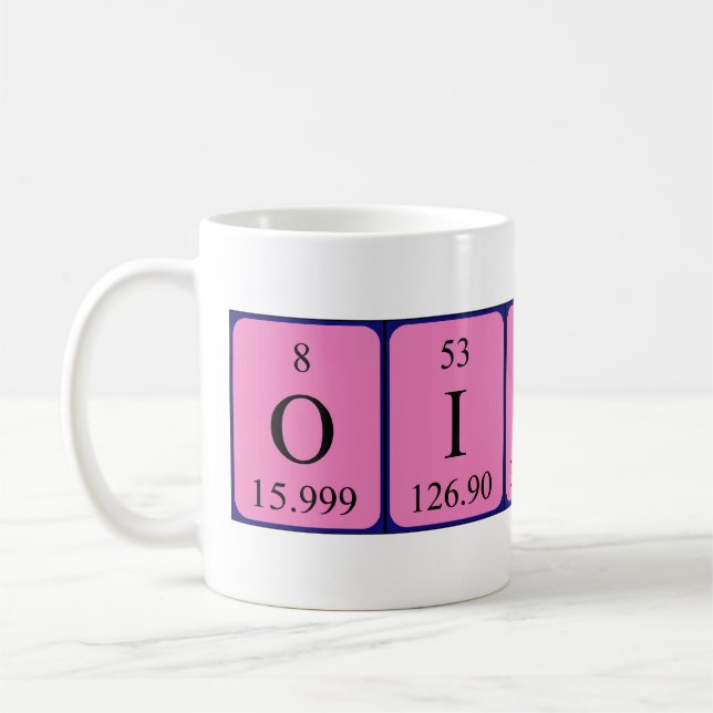 Oisin periodic table name mug (Left)