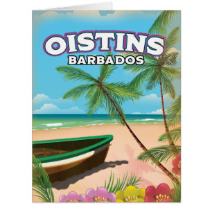 Oistins Barbados vintage beach poster