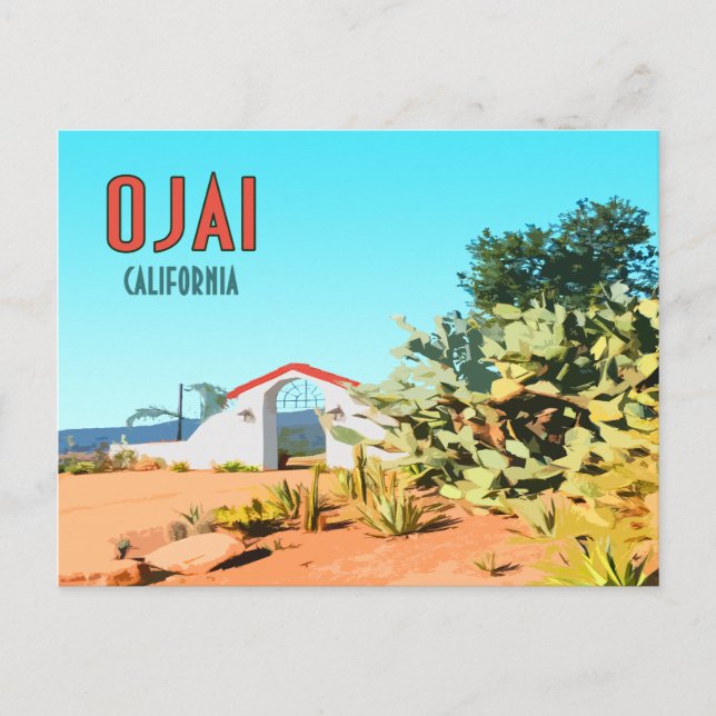 Ojai California Succulent Cactus Vintage Postcard (Front)