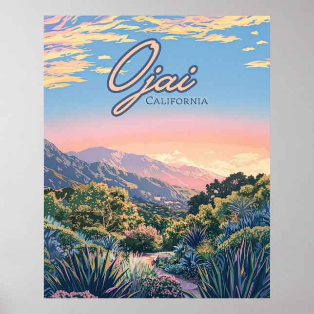 Ojai California Topa Topa Mountains Landscape Poster (Front)