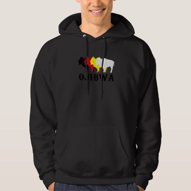 Ojibwa Anishinaabeg Ojibwe Native American Medicin Hoodie (Front)