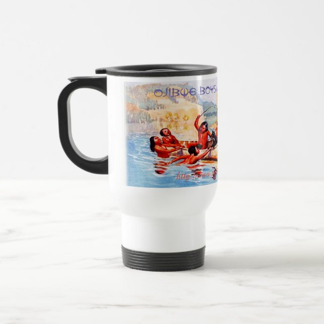 "Ojibwe boys-1790" Travel Mug (Left)