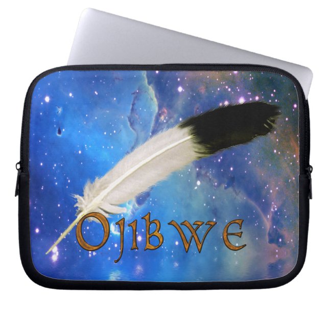 OJIBWE Nation & Feather Space Laptop Sleeve (Front)