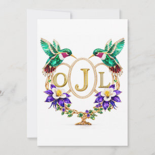 OJL Hummingbird Wedding Any Letters Custom CO Invitation