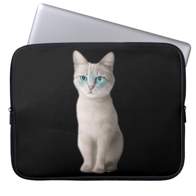 Ojos Azules Cat Laptop Sleeve (Front)