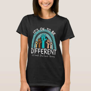 Ok Be Different Rainbow Teal Ribbon Warrior Ptsd A T-Shirt