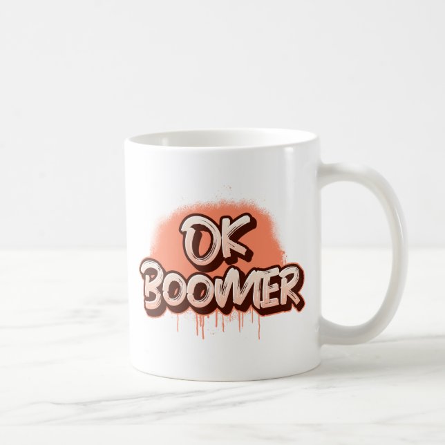 Ok Boomer in Red Graffiti Coffee Mug (Right)
