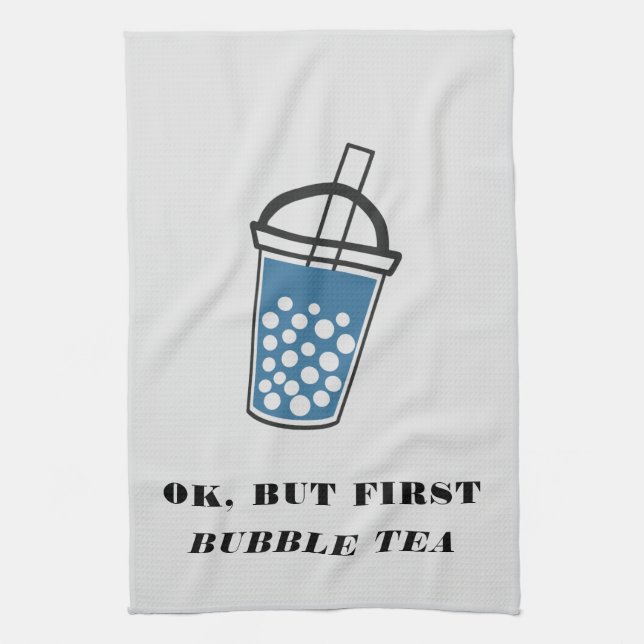Ok But First Bubble Tea Custom Towel (Vertical)