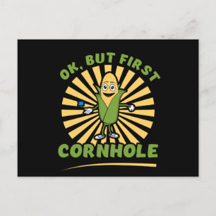Ok, But First Cornhole - Funny Corn hole Players Postcard
