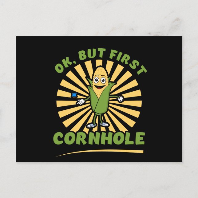 Ok, But First Cornhole - Funny Corn hole Players Postcard (Front)