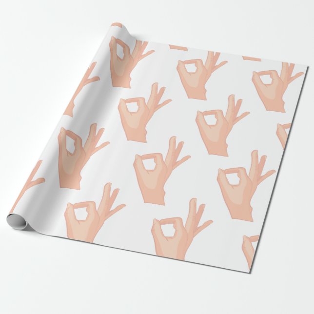 OK Fingers Wrapping Paper (Unrolled)