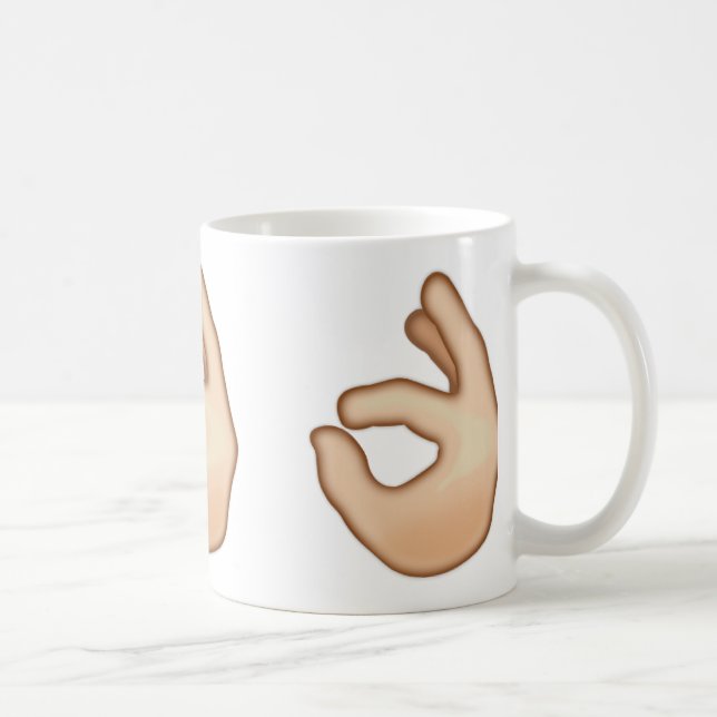 OK Hand Sign Emoji Coffee Mug (Right)