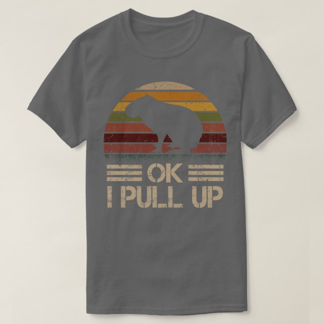 Ok I Pull Up Capybara Cup Funny Costumer Retro 2 T-Shirt (Design Front)
