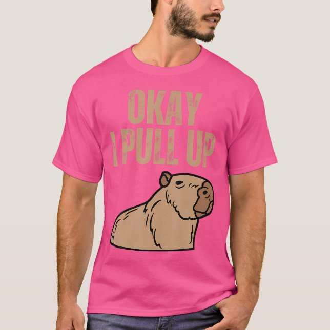 Ok I Pull Up Capybara Funny Capibara Animal Respec T-Shirt (Front)