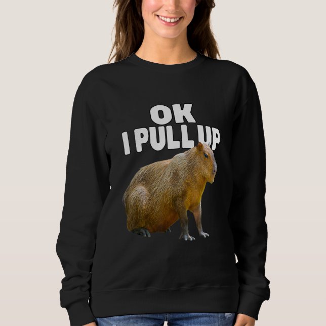 Ok I Pull Up Capybara Funny Capybara Lover Dank Me Sweatshirt (Front)