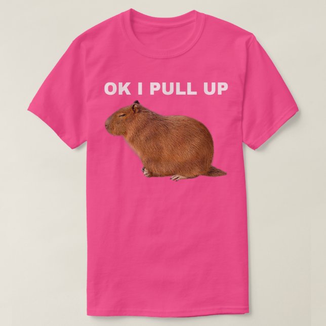 Ok I Pull Up Capybara Funny Meme Cute Animal  T-Shirt (Design Front)
