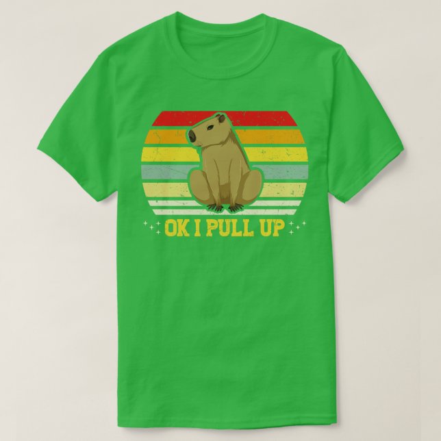 Ok I Pull Up Capybara Funny Rodent Capibara T-Shirt (Design Front)