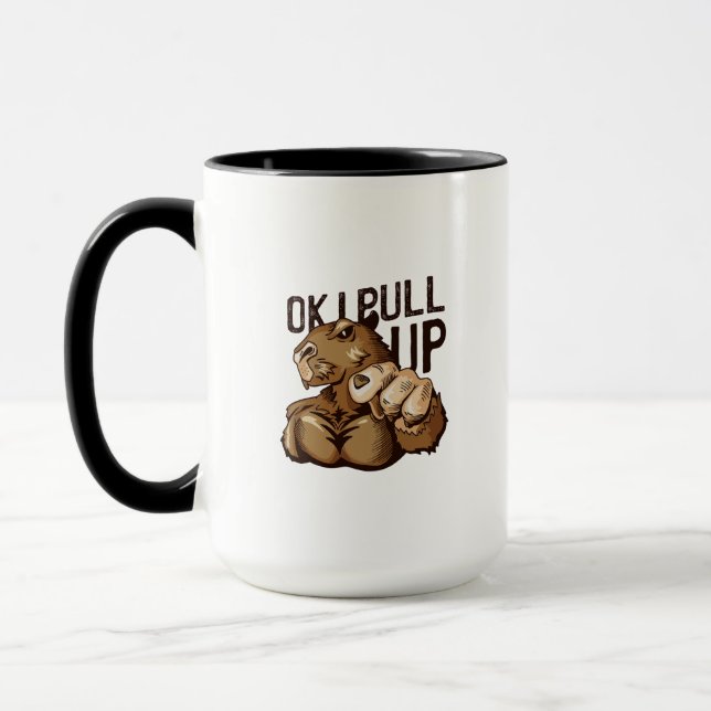 Ok I Pull Up Capybara Meme - Muscular Gym Capybara Mug (Left)