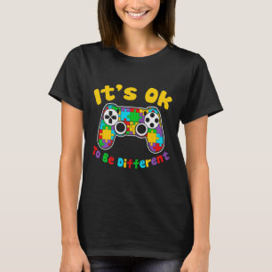 Ok To Be Different Video Gamer Gaming Autism Aware T-Shirt