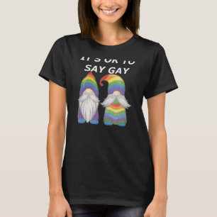 Ok To Say Gay Loving Gnome Couple Lgbtq Awareness T-Shirt