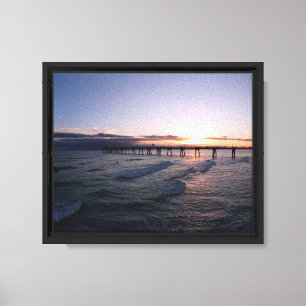 Okaloosa Island Pier Florida Sunset via Drone Canvas Print