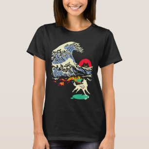 Okami Amaterasu Sun God Wolf The Great Wave Video  T-Shirt