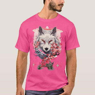 Okami Wolf Japanese Anime Kawaii Blossom Cherry Fl T-Shirt