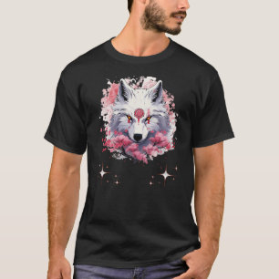 Okami Wolf Japanese Anime Kawaii Blossom Cherry Fl T-Shirt