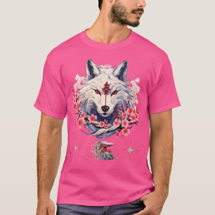 Okami Wolf Japanese Anime Kawaii Blossom Cherry Fl T-Shirt