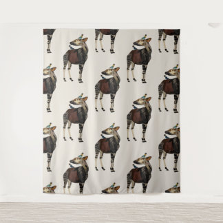 OKAPI & BIRDS PATTERN TAPESTRY
