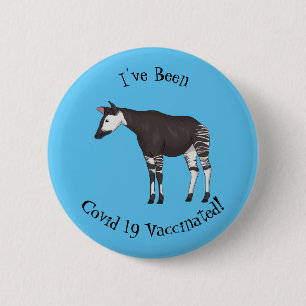 Okapi cartoon illustration 6 cm round badge
