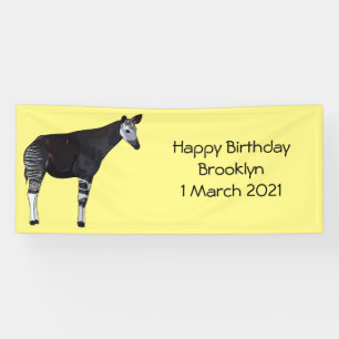 Okapi cartoon illustration banner
