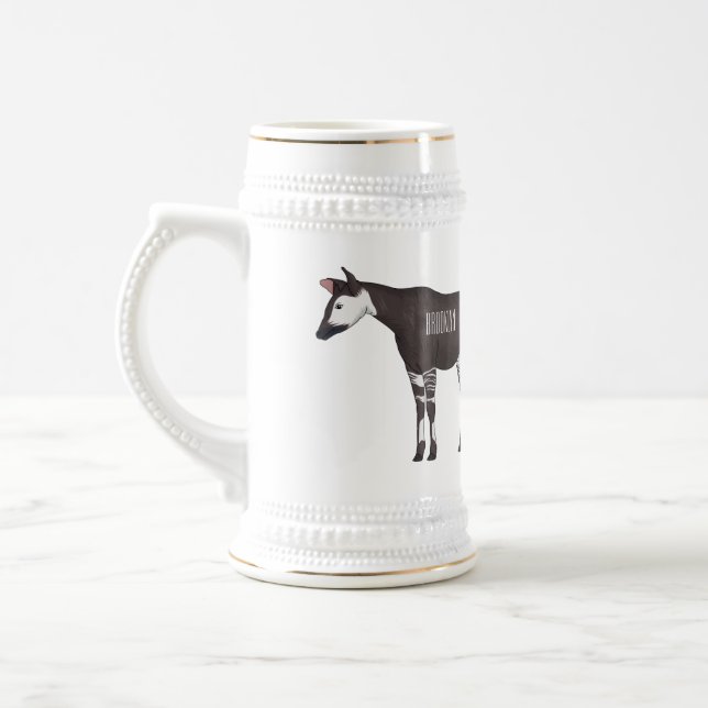 Okapi cartoon illustration beer stein (Left)