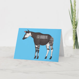Okapi cartoon illustration card