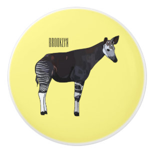 Okapi cartoon illustration ceramic knob