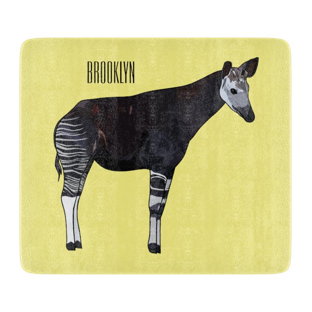 Okapi cartoon illustration cutting board (Front)